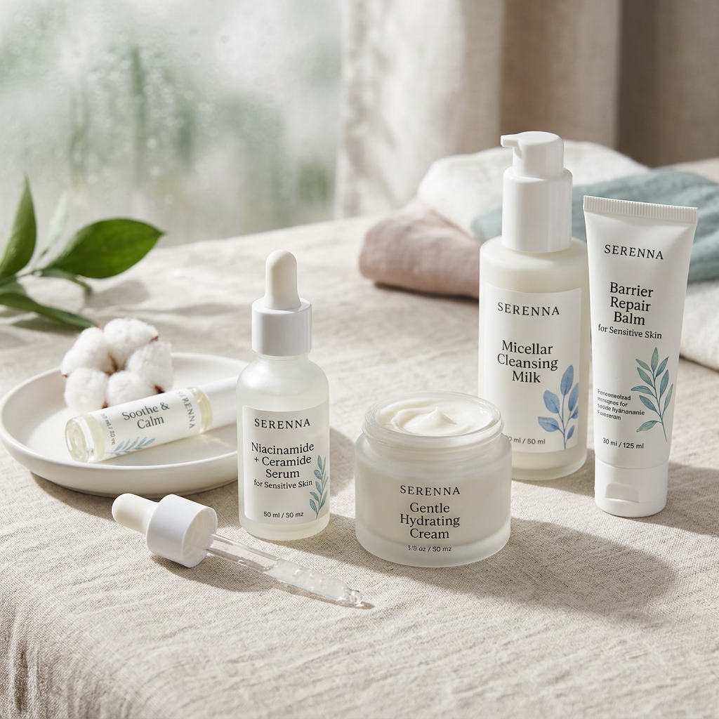 Editorial sensitive skin skincare products