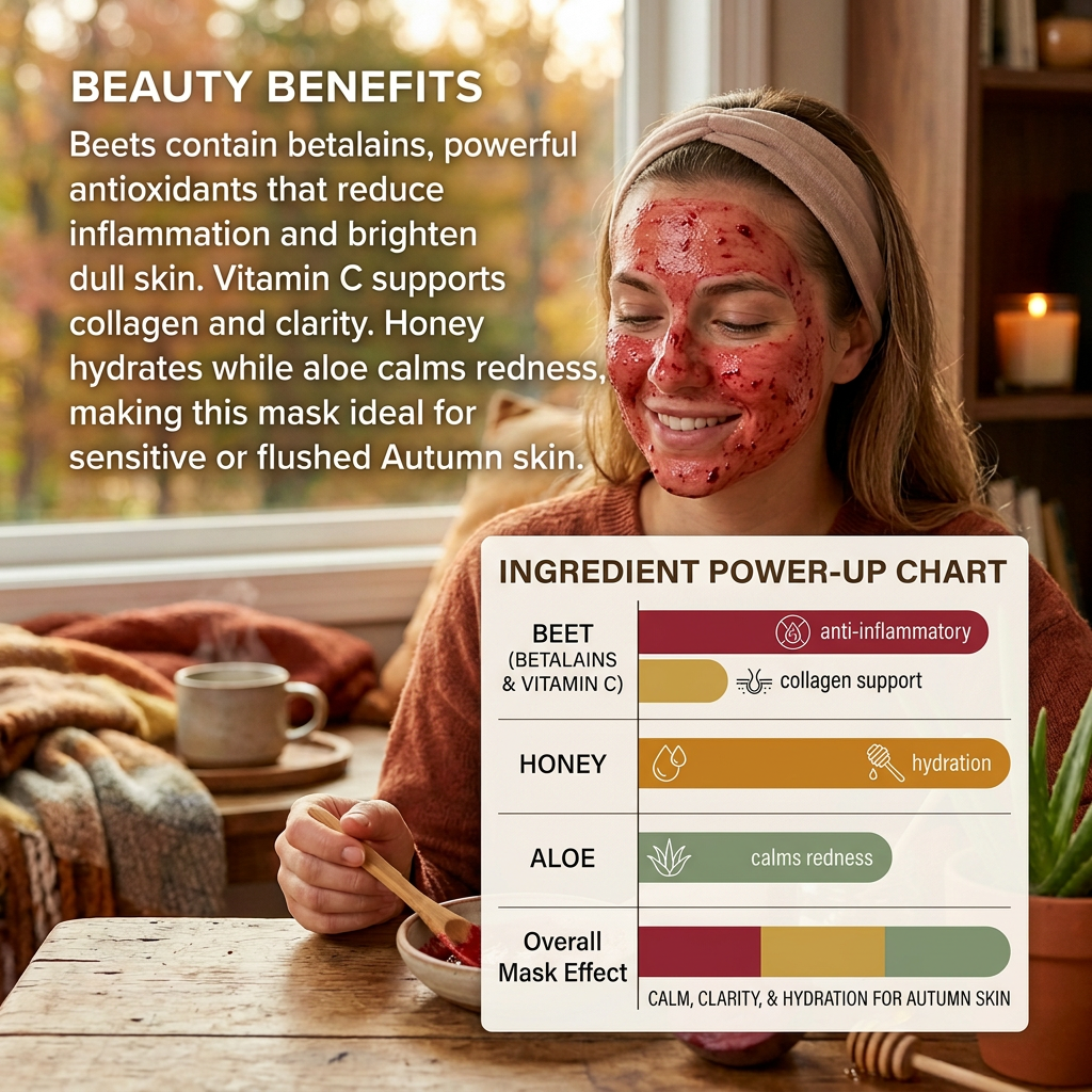 Chart of beet mask beauty benefits
