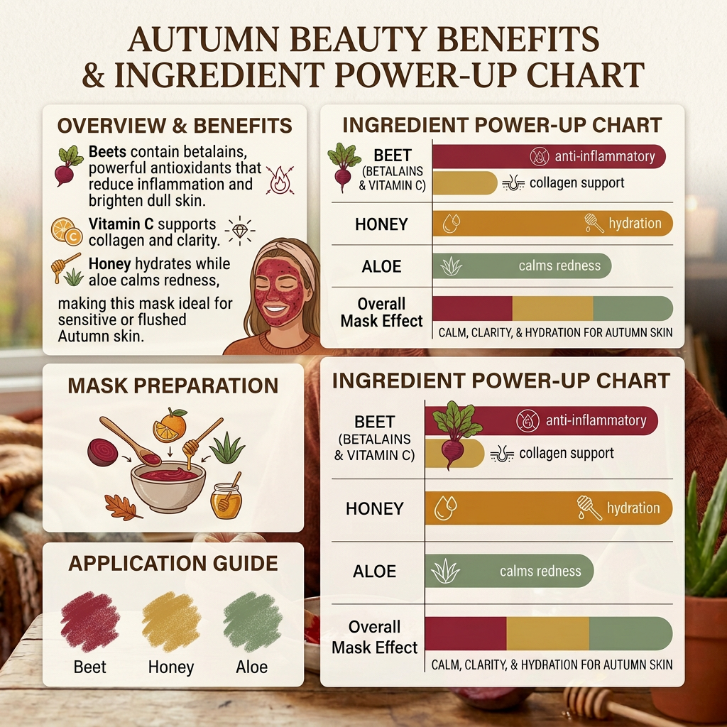 Chart of beet mask beauty benefits