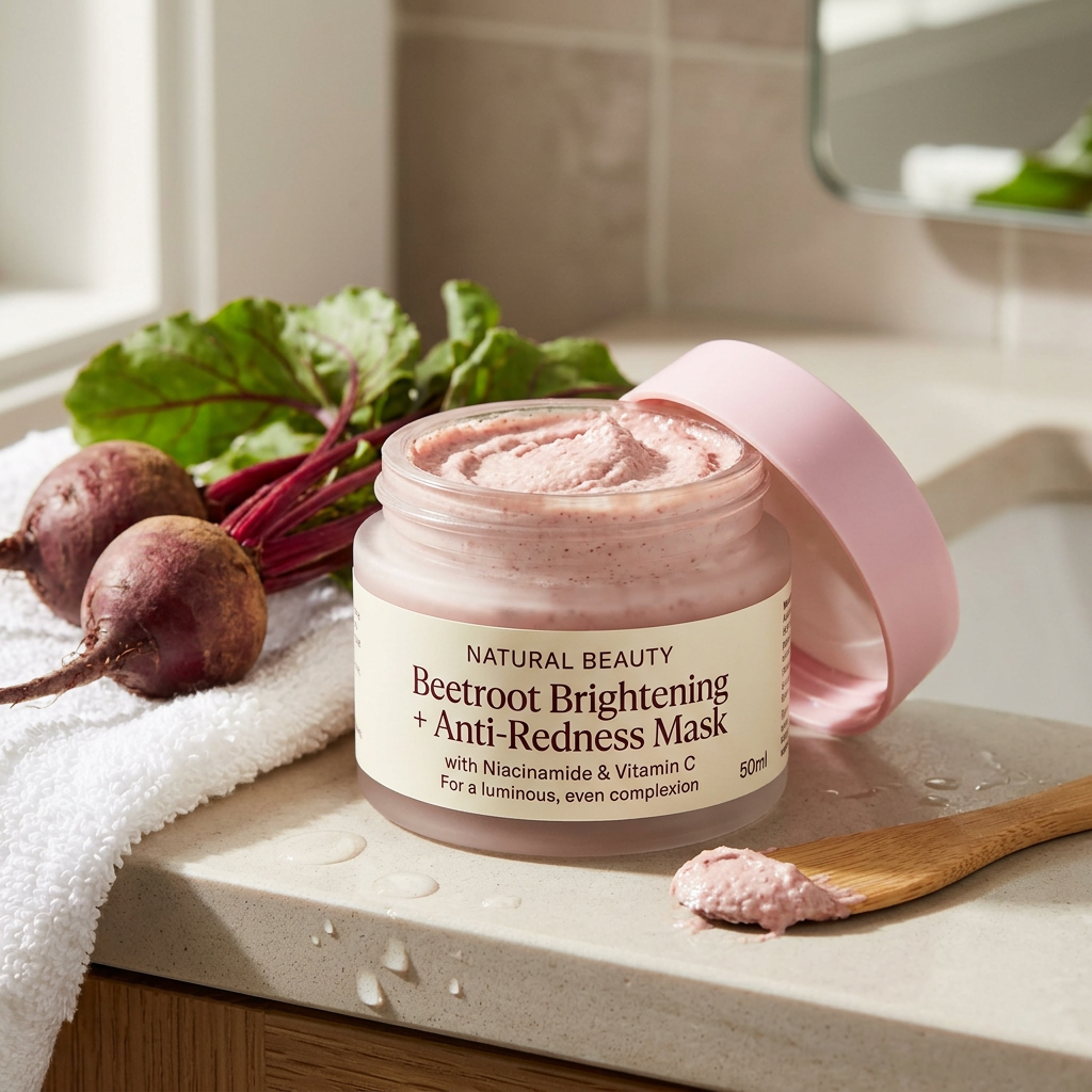 Beetroot brightening anti-redness skincare mask