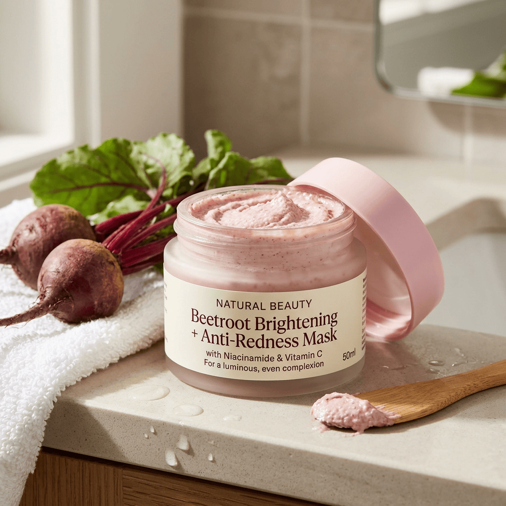 Beetroot brightening anti-redness skincare mask