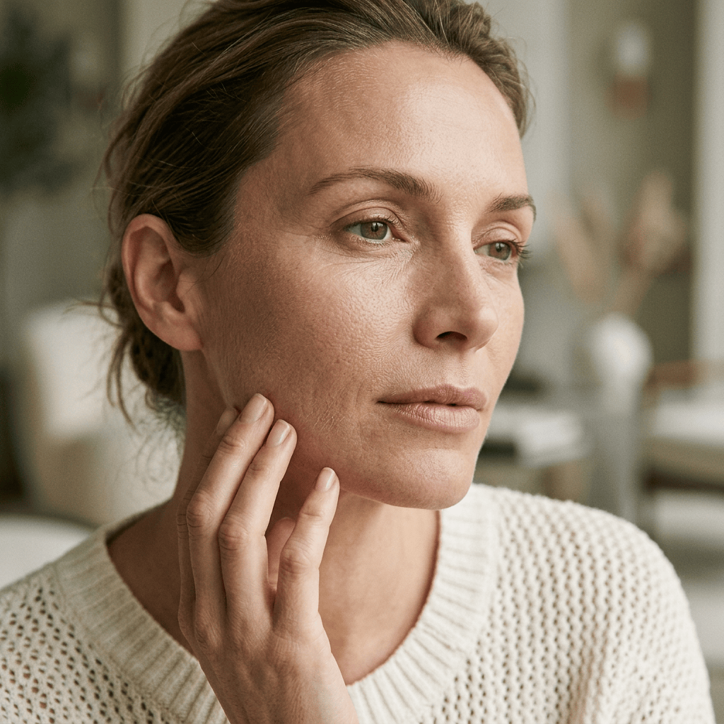 Elegant dehydrated skin editorial image