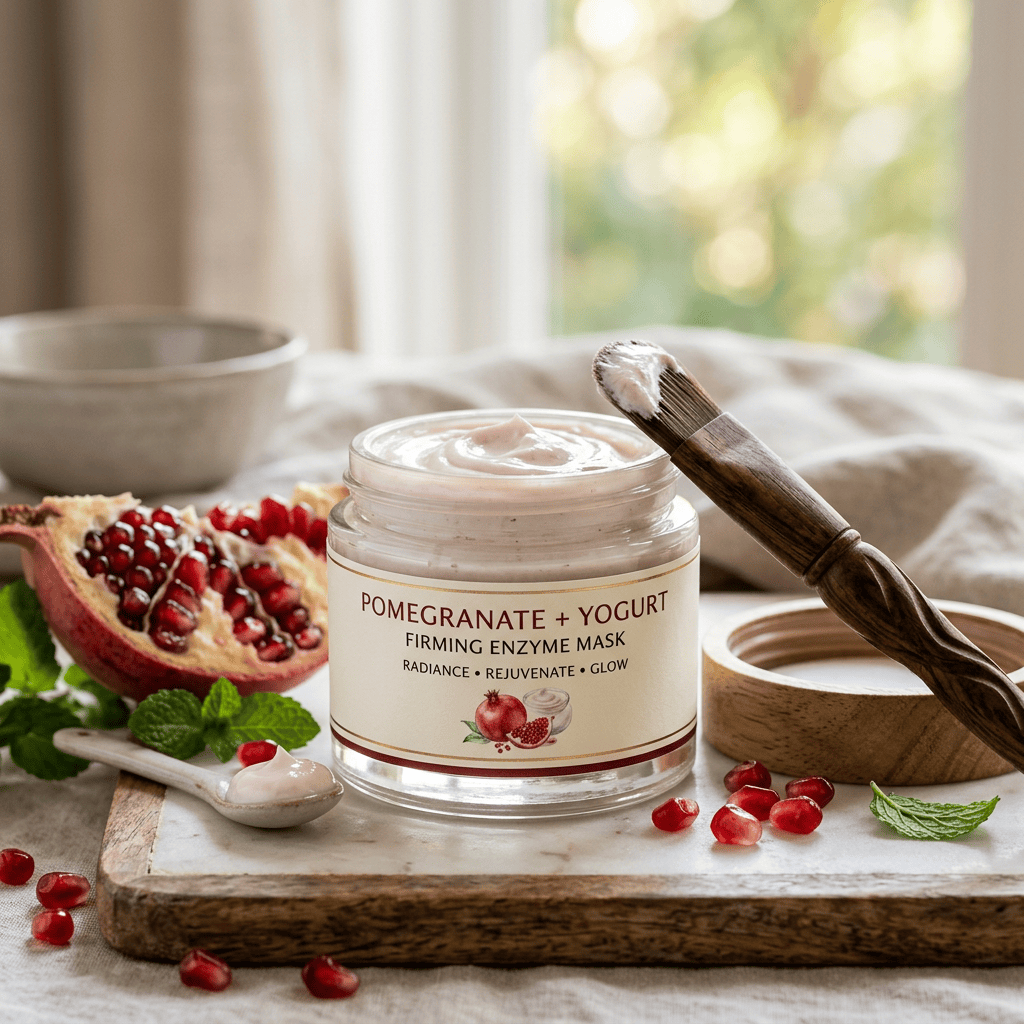 Pomegranate yogurt firming enzyme mask