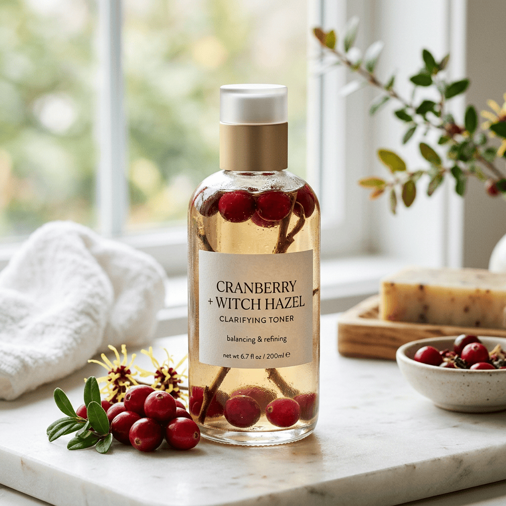 Cranberry and witch hazel clarifying toner