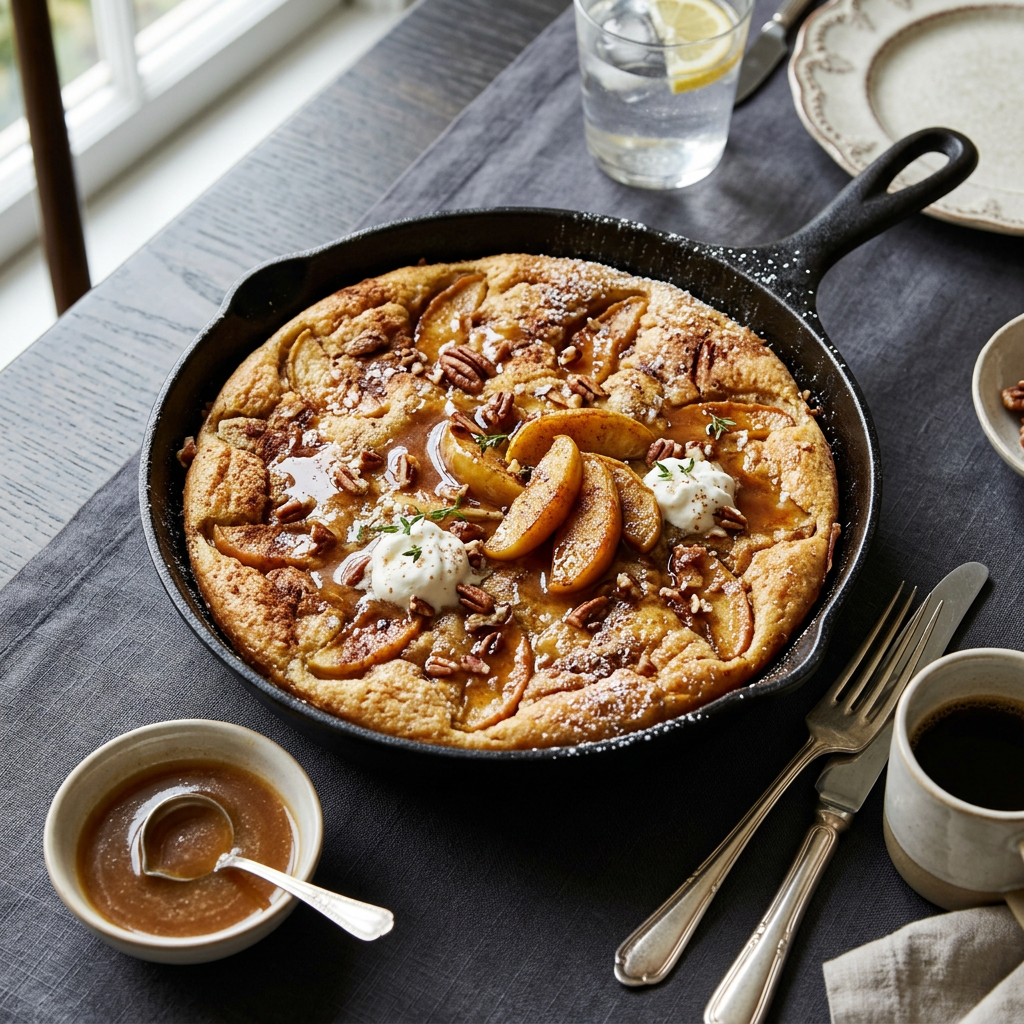 Elegant apple cinnamon pancake skillet