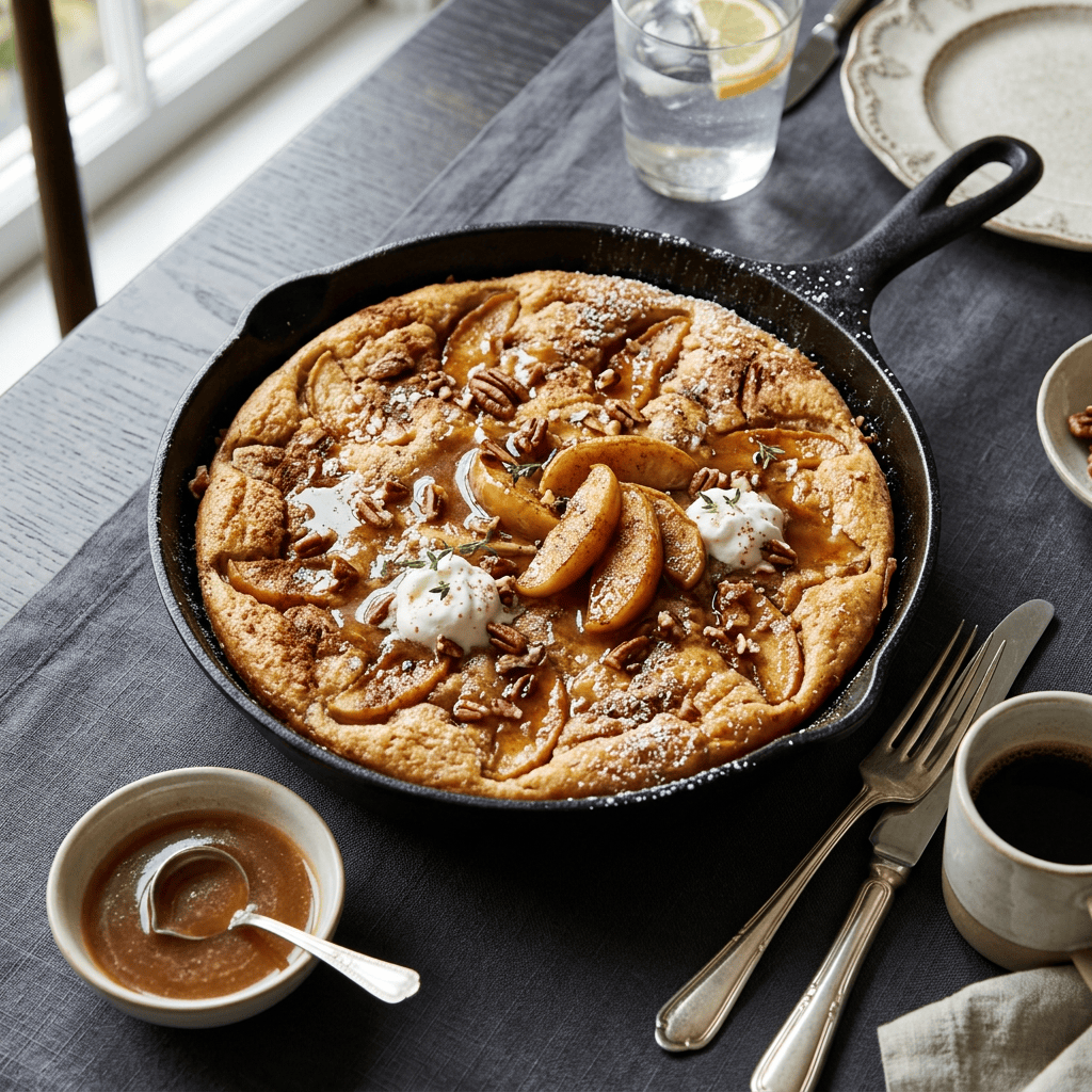 Elegant apple cinnamon pancake skillet