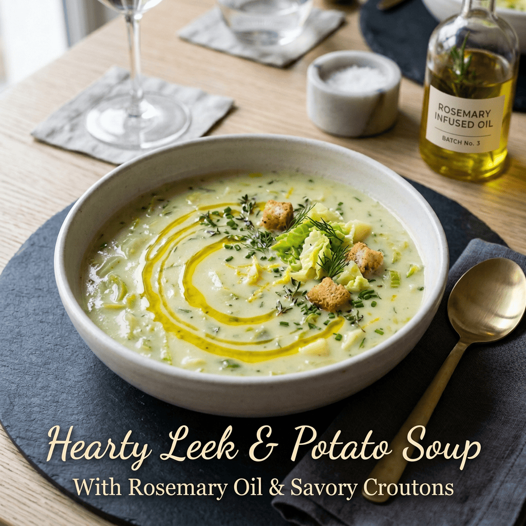 Lamon Typeface Creamy Cabbage, Leek & Potato Soup with Lemon Oil – Face by Stace