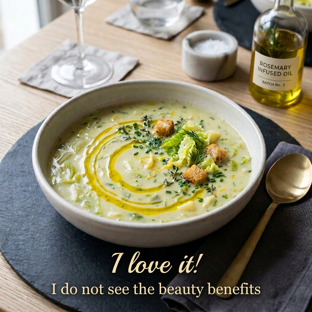 Lamon Typeface Creamy Cabbage, Leek & Potato Soup with Lemon Oil – Face by Stace