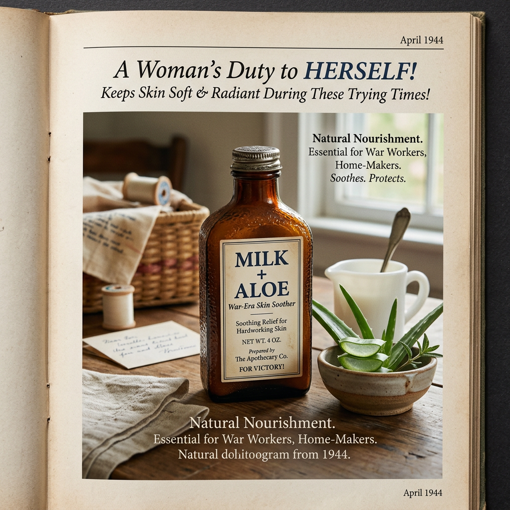 Sophisticated 1940s milk aloe skincare product
