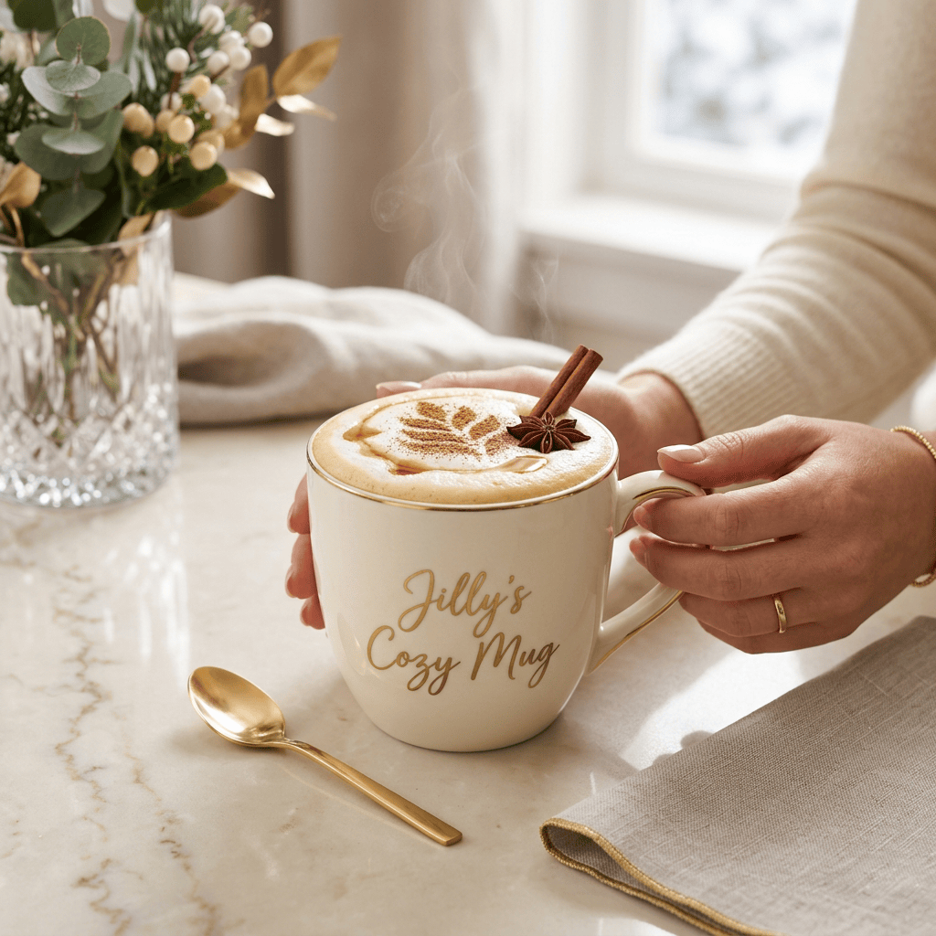 Elegant creamy maple vanilla winter steamer