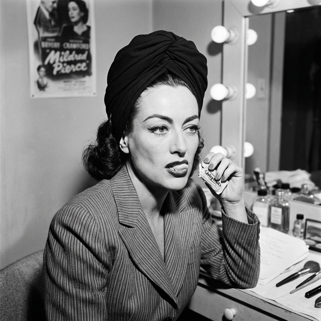 Woman in head wrap seated at a dressing table backstage